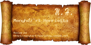 Menyhárt Henrietta névjegykártya